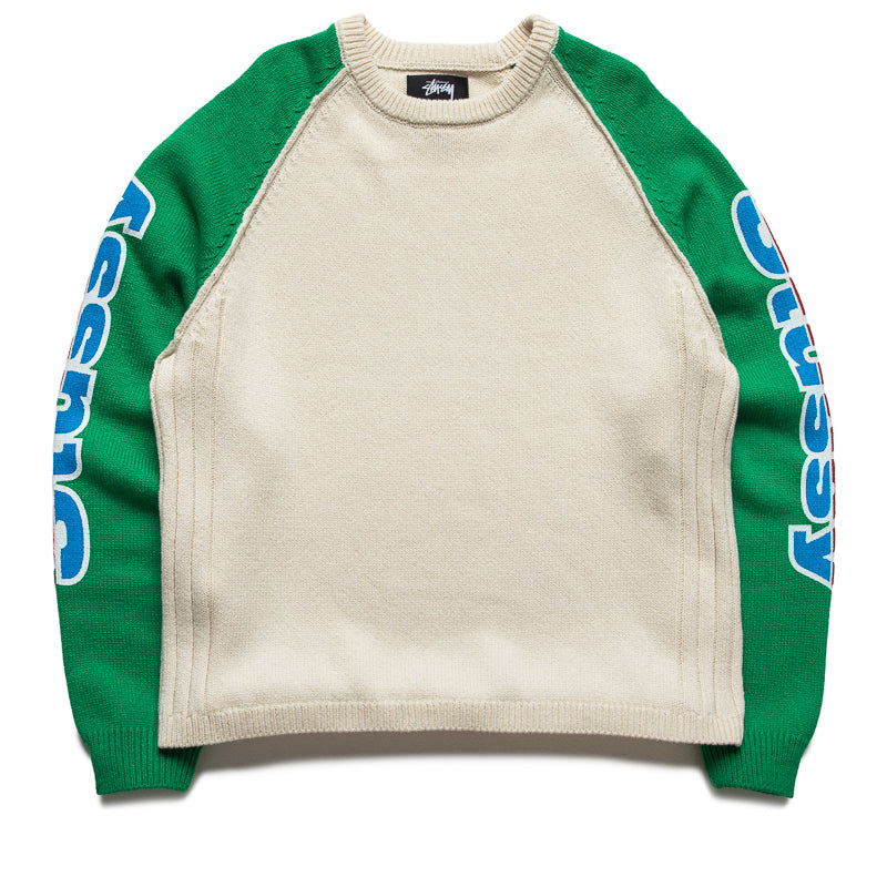 Stussy Two Tone Raglan Sweater - Natural – Sneaker Politics