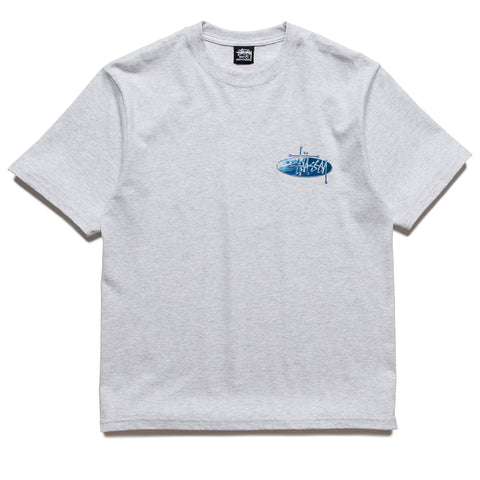 Stussy Wave Oval Tee - Ash Heather