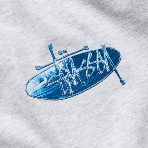 Stussy Wave Oval Tee - Ash Heather