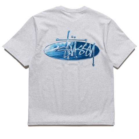 Stussy Wave Oval Tee - Ash Heather
