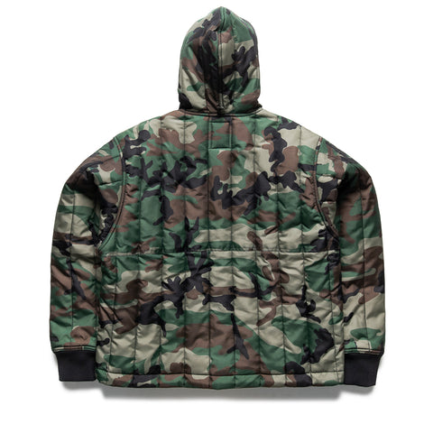 Stussy Quilted Nylon Work Jacket - Woodland Camo