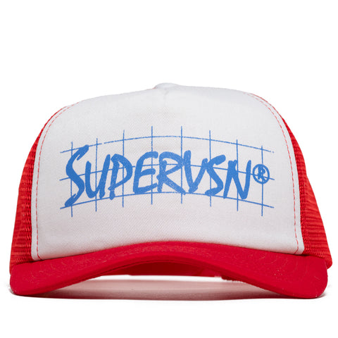 Supervsn VSN Grid Trucker Hat - Red