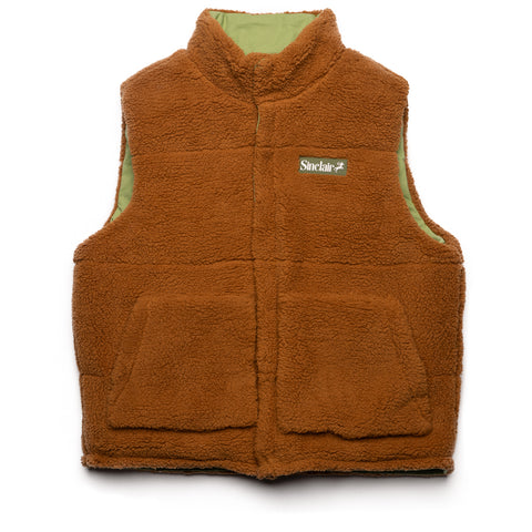 Sinclair Reversible Puffer Vest - Olive/Light Brown