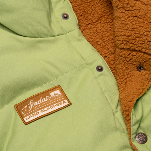 Sinclair Reversible Puffer Vest - Olive/Light Brown