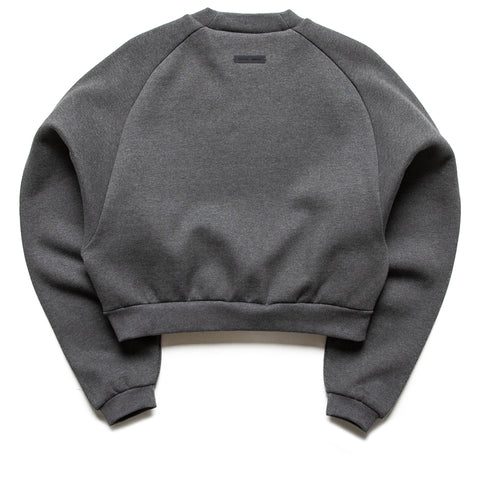 Women's Fear Of God Essentials Embossed 90's Raglan Crewneck Sweatshirt - Charcoal Heather