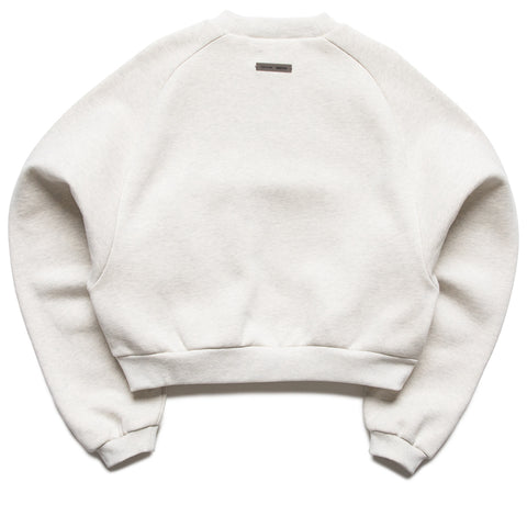 Women's Fear Of God Essentials Embossed 90's Raglan Crewneck Sweatshirt - Oatmeal Heather