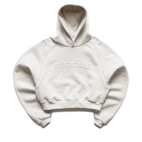 Women's Fear Of God Essentials Embossed 90's Raglan Hoodie - Oatmeal Heather