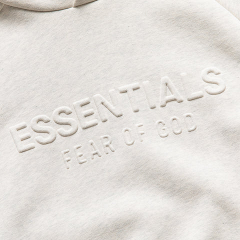 Women's Fear Of God Essentials Embossed 90's Raglan Hoodie - Oatmeal Heather
