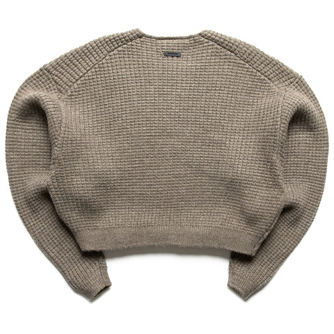 Women's Fear Of God Essentials Heavy Waffle Crewneck 90's Sweater - Homestead Heather