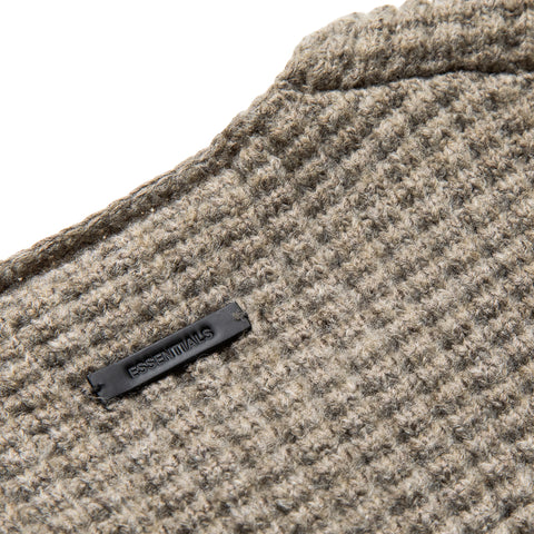 Women's Fear Of God Essentials Heavy Waffle Crewneck 90's Sweater - Homestead Heather