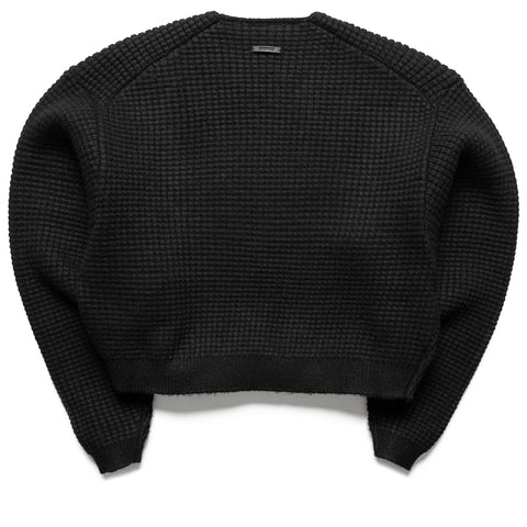 Women's Fear Of God Essentials Heavy Waffle Crewneck 90's Sweater - Vintage Black