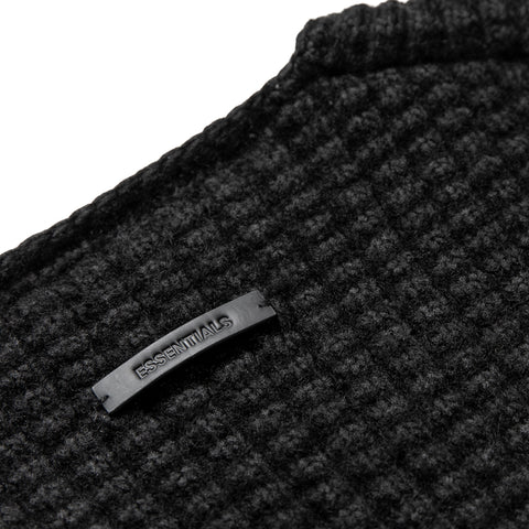 Women's Fear Of God Essentials Heavy Waffle Crewneck 90's Sweater - Vintage Black