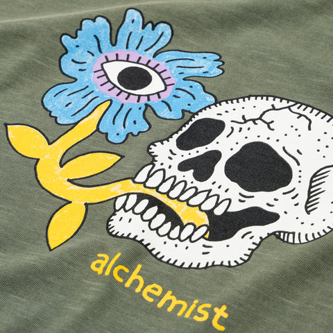 Alchemist Floral Skull Tee - Defender Green