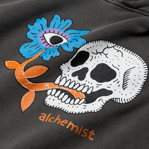 Alchemist Floral Skull Hoodie - Jet Black