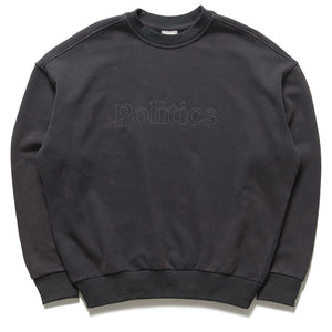 Politics Serif Outline Crewneck - Black