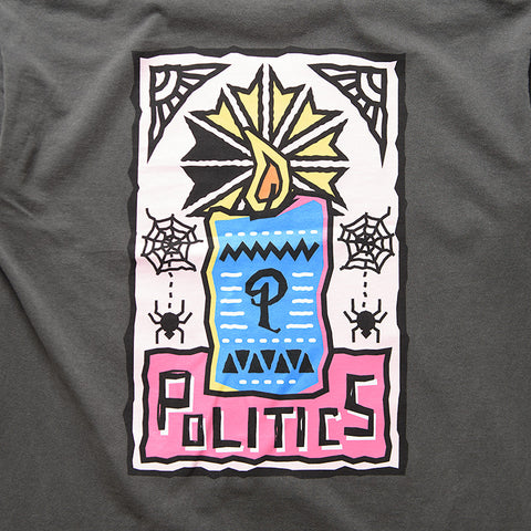 Politics Candle Tee - Vintage Black
