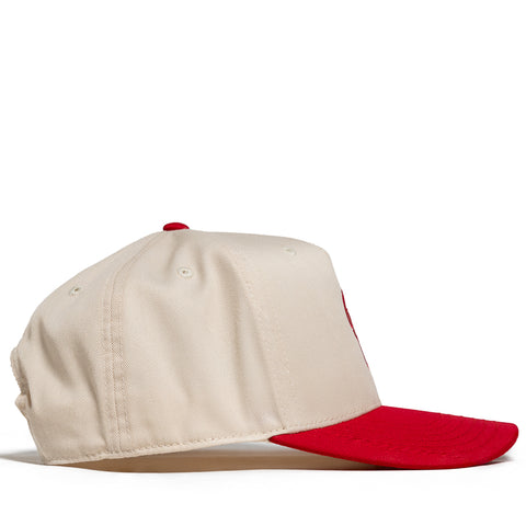 Politics A-Frame Snapback Hat - Red/Natural