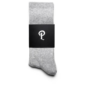 Politics Embroidered Crew Sock - Grey