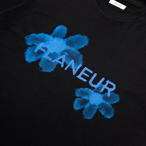 Flaneur Floral Watercolor Tee - Black