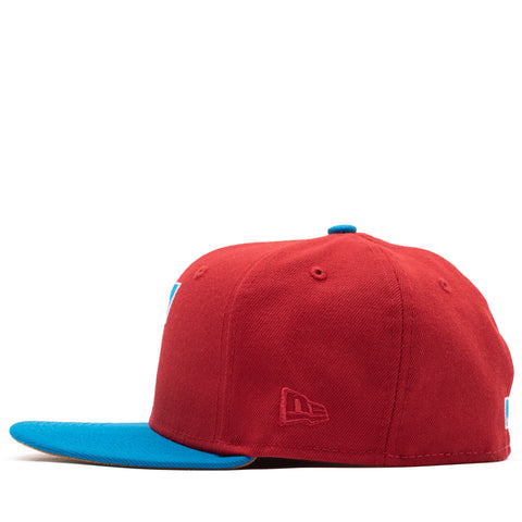 New Era x Politics Texas Rangers 59FIFTY Fitted Hat - Pinot Red/Cardinal Blue