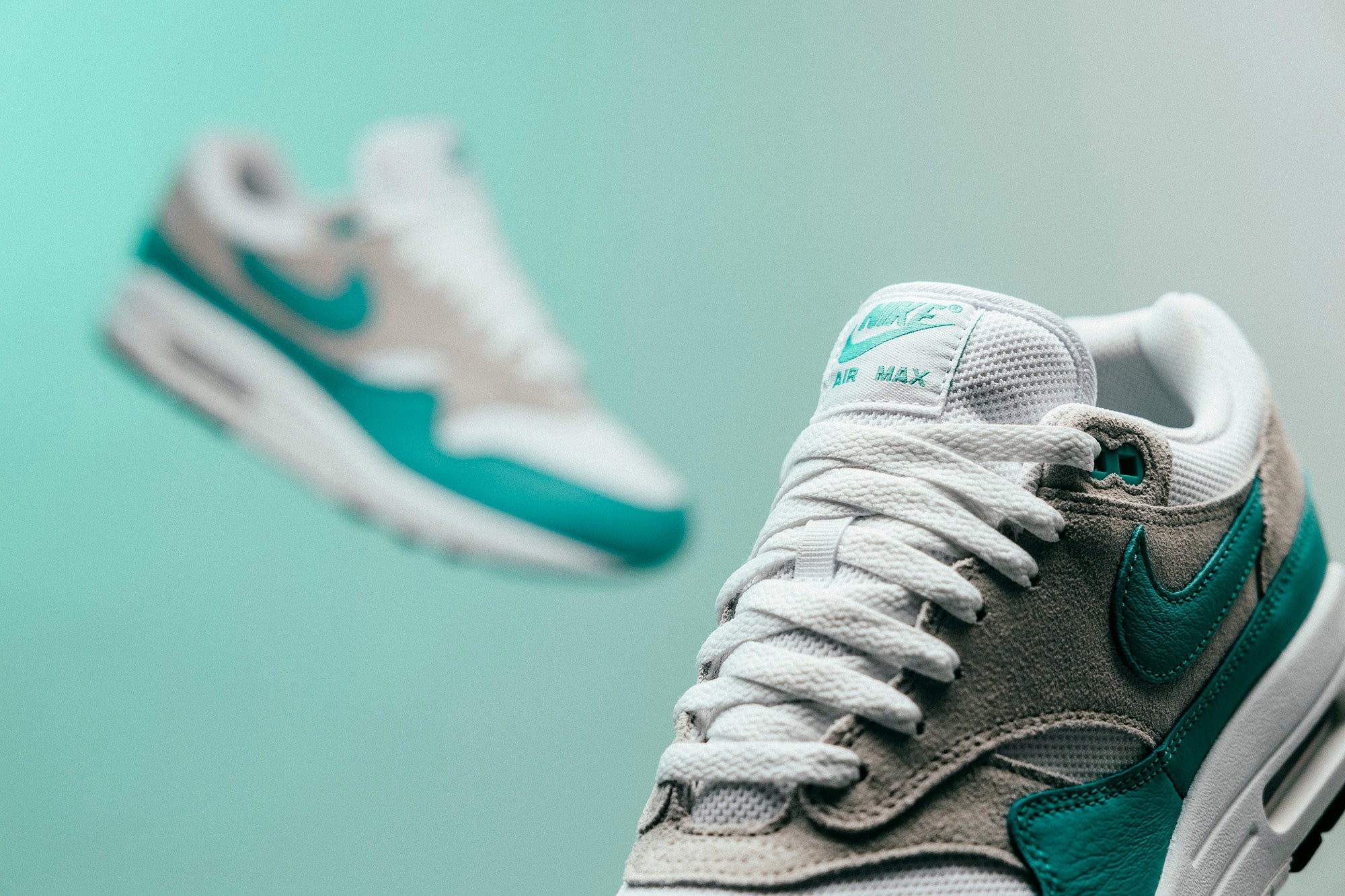 Nike air max 1 anniversary white / aqua / neutral grey hotsell