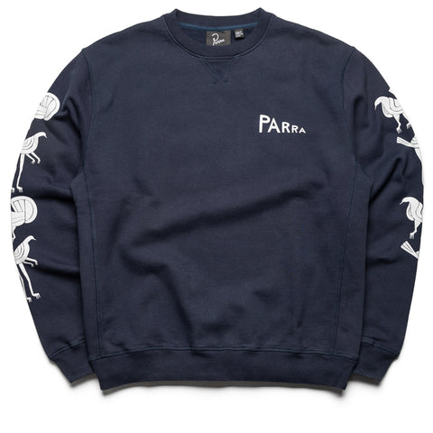Parra Fancy Pigeon Crewneck Sweatshirt - Midnight Blue