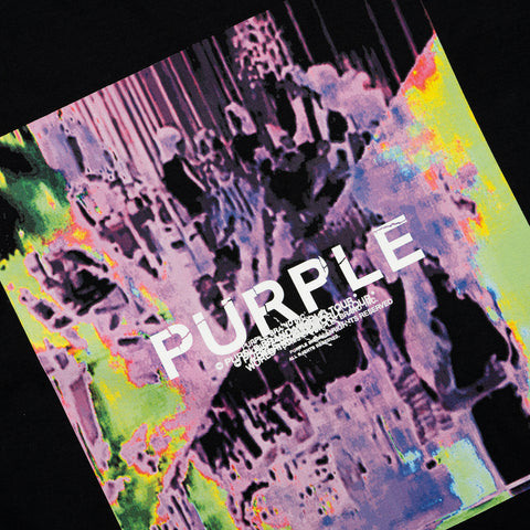 Purple Brand Playback Flock Tee - Black