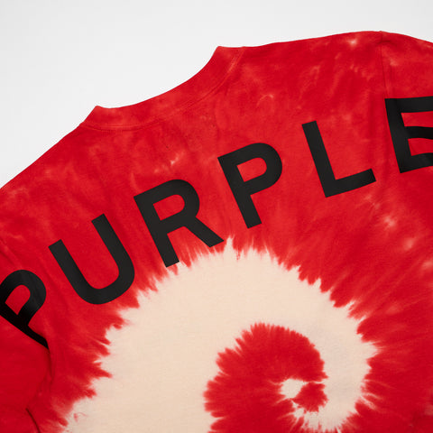 Purple Brand Curve Wordmark Tee - Red