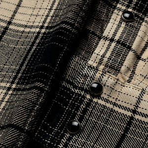 Purple Brand Wordmark Plaid Western Shirt - Brown