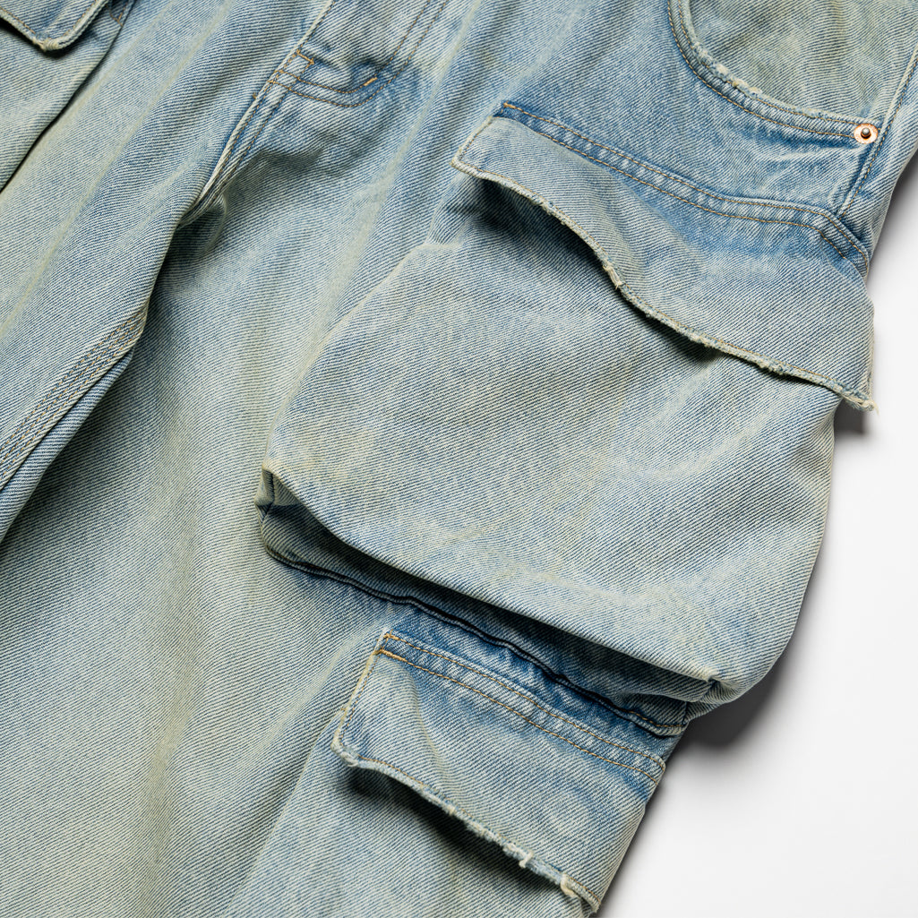 【DISCERNMENT】Double Pure Three Quarter Indigo Pants Conqueror Pants Denim Indigo – Super Sentimental Secret Theory