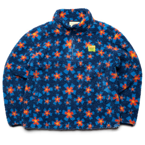 Supervsn Stardust Sherpa Print Qtr Zip Pullover - Blue