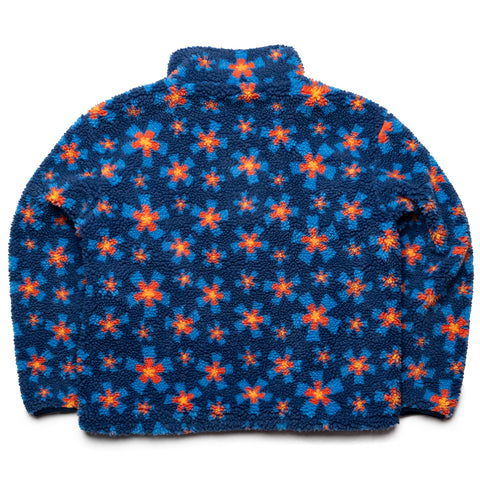 Supervsn Stardust Sherpa Print Qtr Zip Pullover - Blue