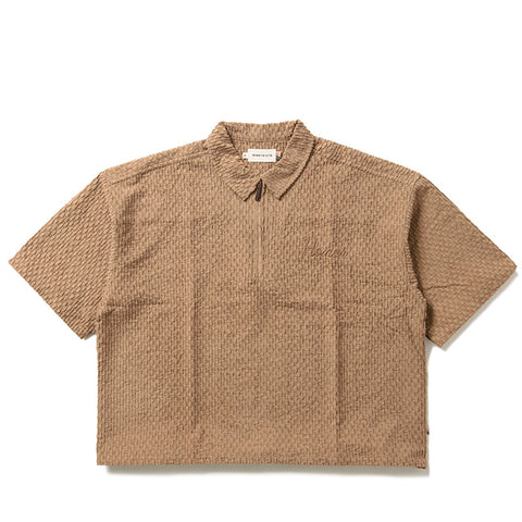 Honor The Gift Textured Knit Qtr Zip - Brown