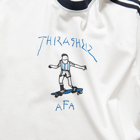 Thrasher x Adidas Argentina Ringer Tee - Core White