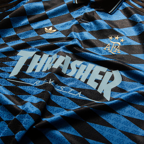 Thrasher x Adidas Argentina Jersey - Black/Blue