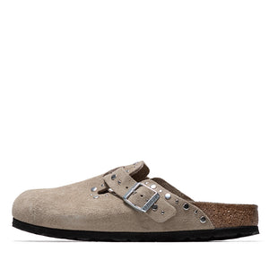 Women's Birkenstock Boston Rivets Suede - Taupe
