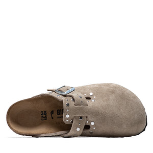 Women's Birkenstock Boston Rivets Suede - Taupe