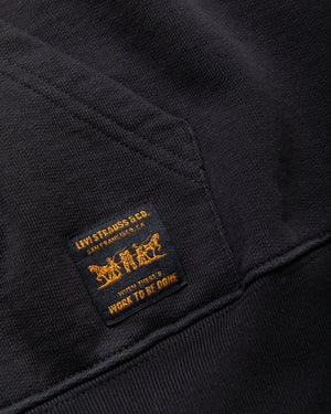 Levi's Workwear PO Hoodie - Jet Black Brushed Fleece
