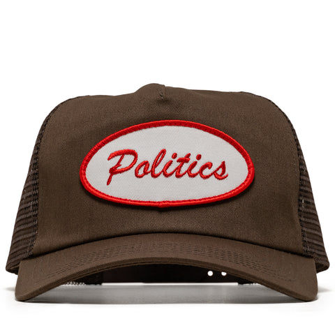 Politics Oval Trucker Hat - Brown