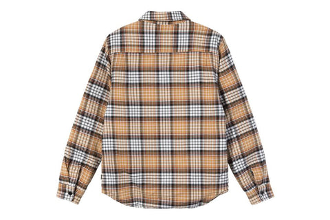 Stussy Quilted Linen Plaid Shirt - Copper