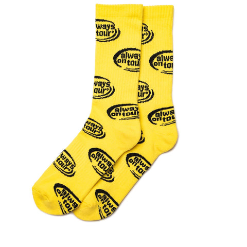 Always On Tour Spinner Socks - Yellow/White