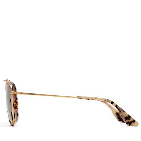 Krewe Austin Mirrored Sunglasses - Matte Oyster/24k Titanium/Amber Silver Gradient
