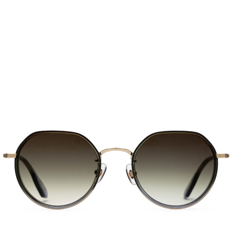 Krewe Calliope Polarized Sunglasses - Matcha/Matte Black Fade/Dark Green Gradient
