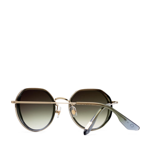 Krewe Calliope Polarized Sunglasses - Matcha/Matte Black Fade/Dark Green Gradient