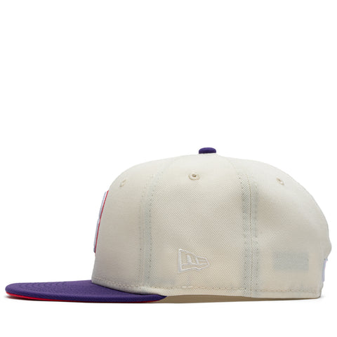 New York Yankees Cooperstown 59FIFTY Cream/Purple Fitted - New Era