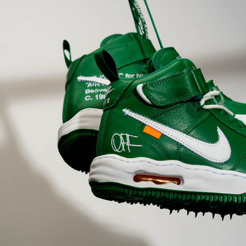 Nike Air Force 1 Mid Off-White Pine Green Sneakers