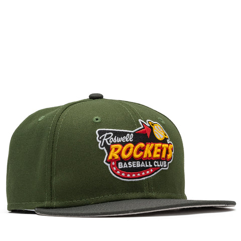 New Era x Politics Roswell Rockets 59FIFTY Fitted Hat - Olive/Pewter