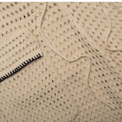 TOMBOGO Crochet Basketball Shorts - Off White