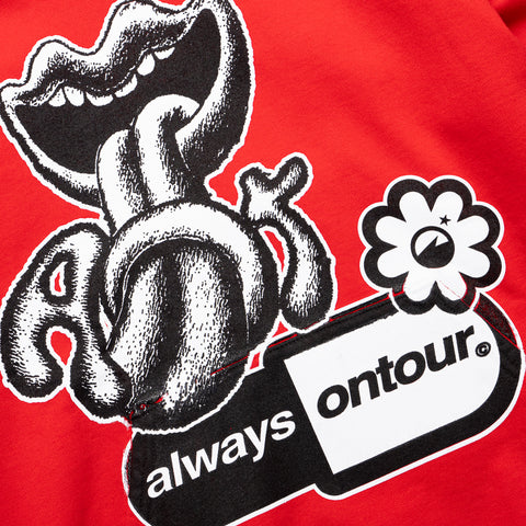 Always On Tour Lips Hoodie - Red