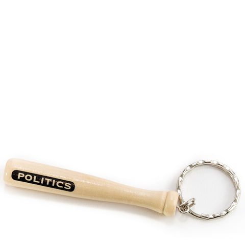 7th Inning Stretch Politics Baseball Bat Keychain - Wood
